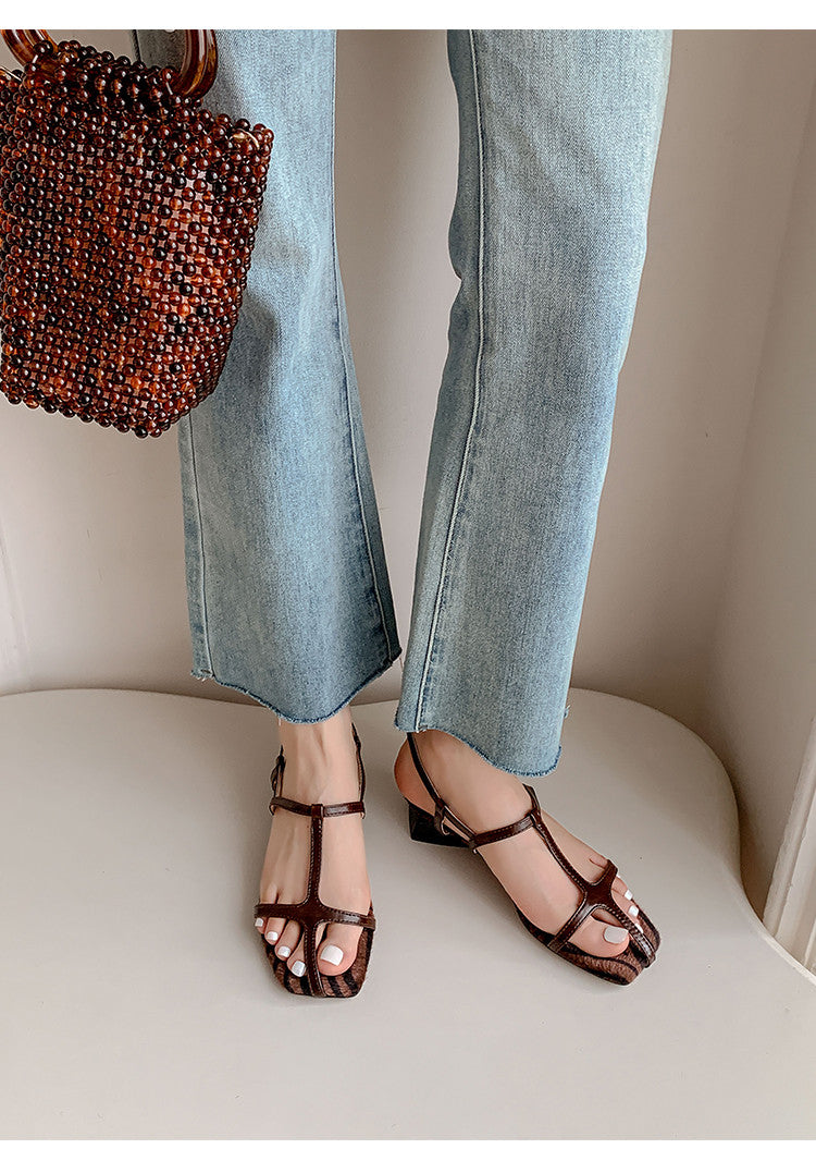 Karin Luna In Stock Spot Goods Vacation style t Strappy Open-Toe Flat Sandals