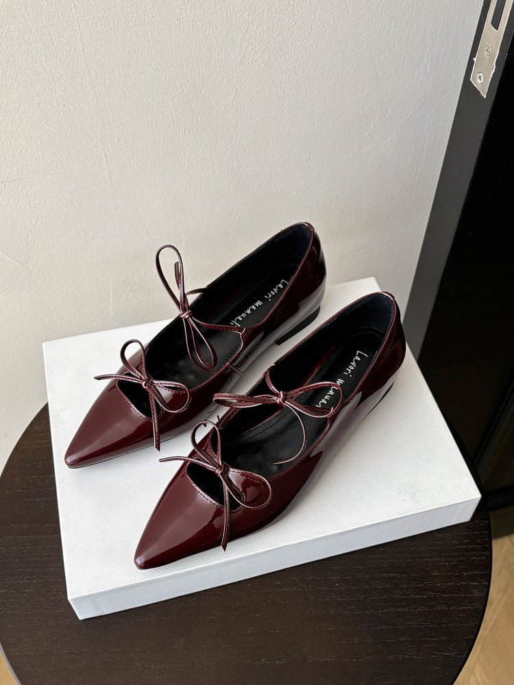Karin Luna In Stock Spot Goods  Hot-selling Element Bowknot Square Toe Pointed Toe Single Shoes
