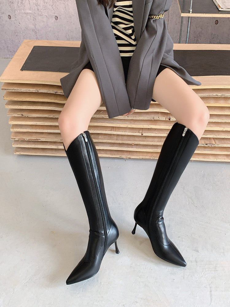 Karin Luna Elegant Style v Pointed Toe Stiletto Long Boots
