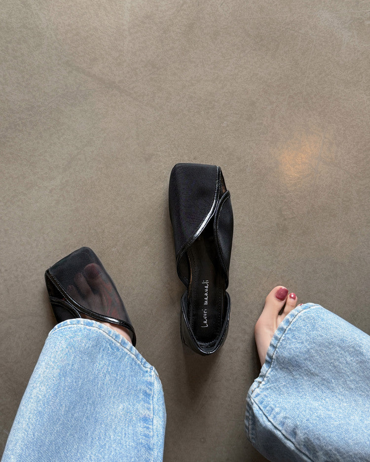 Karin Luna In Stock Spot Goods  Square Toe Mesh Sandals