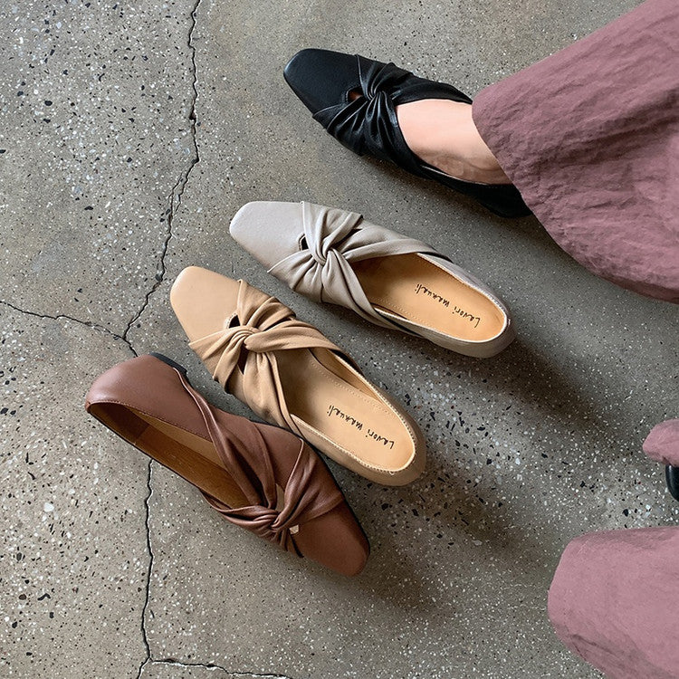 Karin Luna Cross Design Square Toe Hidden Wedge Shoes