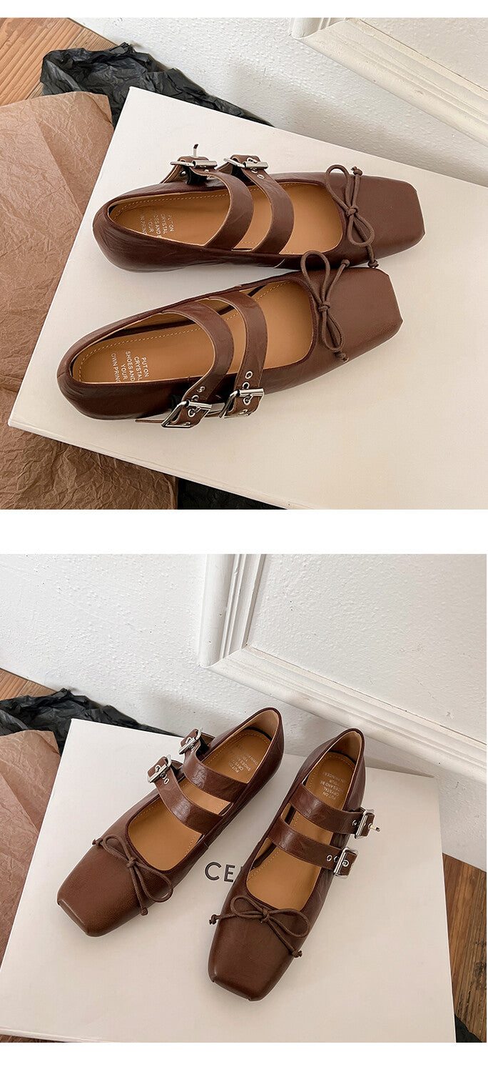 Karin Luna Future Sense silver~Spot Goods Spot Goods Hot-selling Bowknot Retro Belt Buckle Ballet Mary Jane Shoes