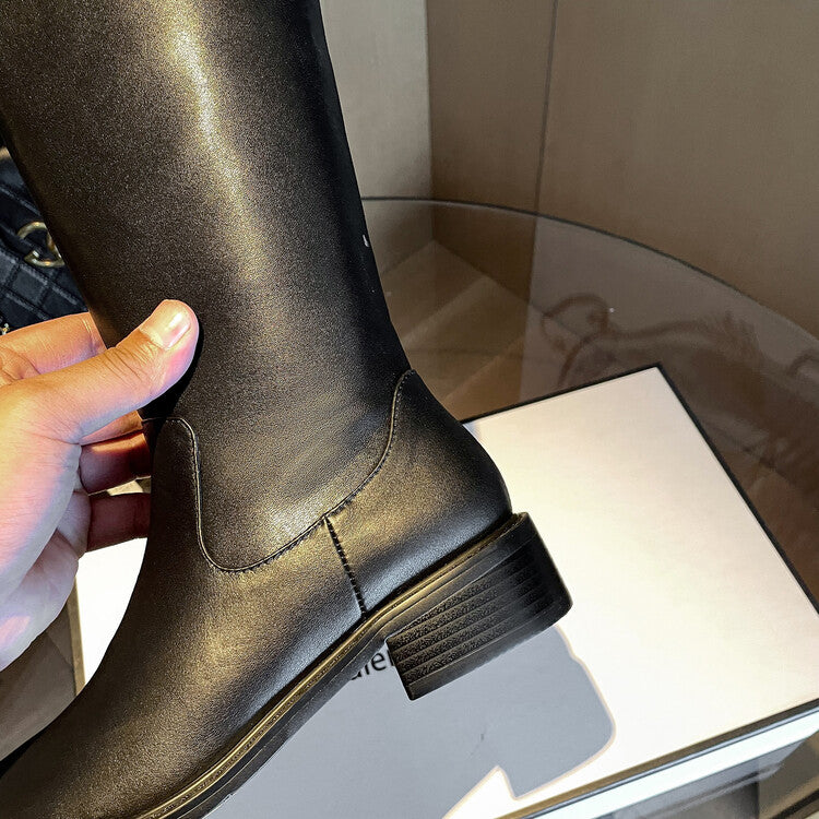 Karin Luna In Stock  Cowhide Niche Versatile Style Knight Boots