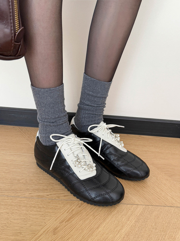 Karin Luna Casual Shoes Series~  In stock Xiaohongshu Hot-Selling Lace-Up Thick-Soled Deep Mouth Single Shoes