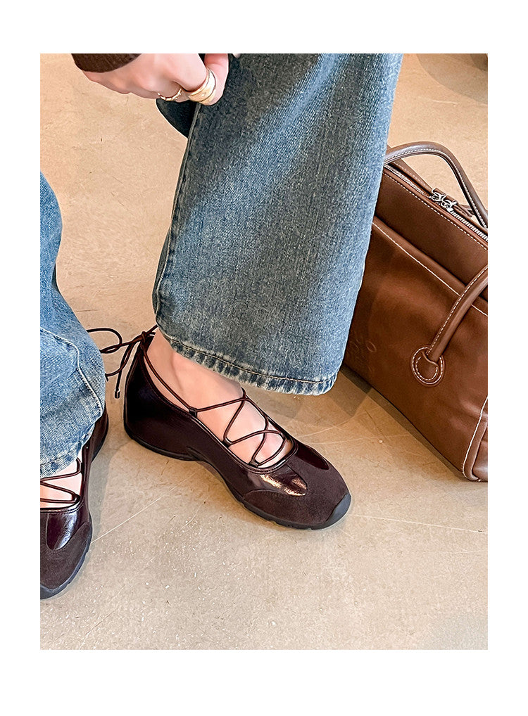 Karin Luna Basic Versatile British Style Casual Lace-up Flats