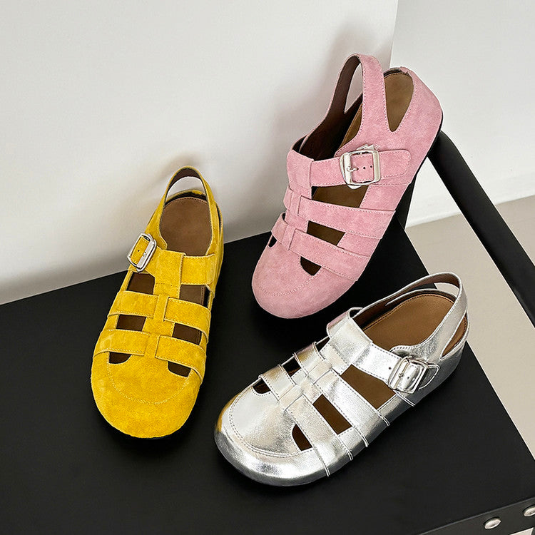 Karin Luna Full Layer Inside and Out~Basic Versatile Perforated Round Toe Birkenstock Shoes