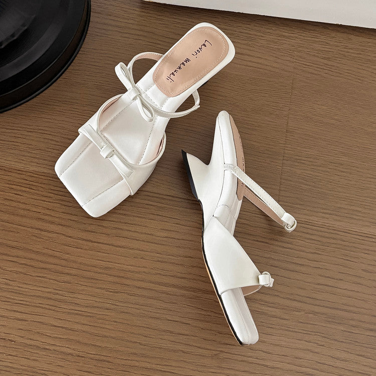 Karin Luna Hot Item Hot Item Self-Flow Square-Toe Irregular Heel Slippers