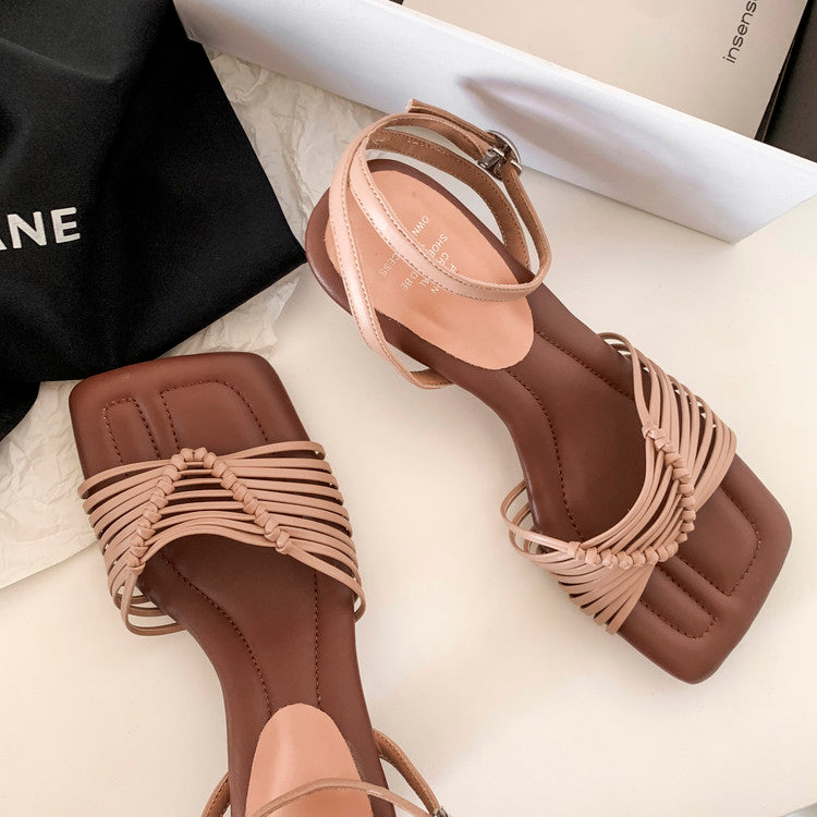 Karin Luna Data Hot Item  Comes with data plan included Hand-woven Square Toe Sofa Insoles Irregular Heel Sandals