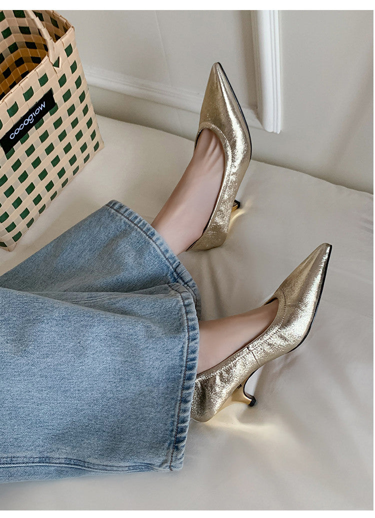 Karin Luna In Stock Spot Goods    Vintage Classic Style Shallow Mouth Single Shoes
