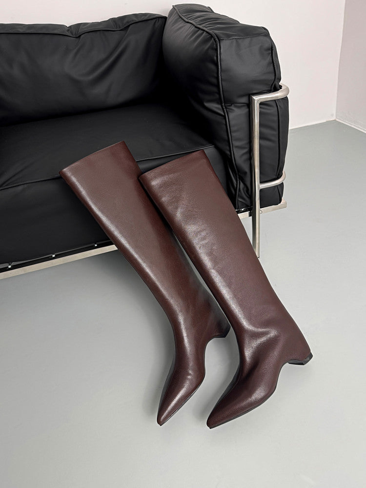 Karin Luna Hot-Selling Internal Height Increase Pointed Toe Straight-Leg Hot-Selling Long Boots