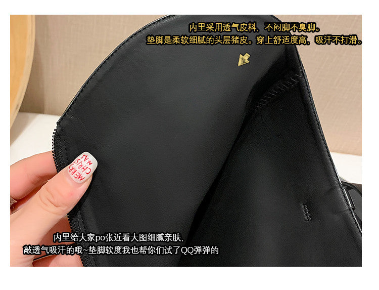 Karin Luna In Stock Classic Style Now Round Toe Flat Bottom Casual Slimming Knight Boots