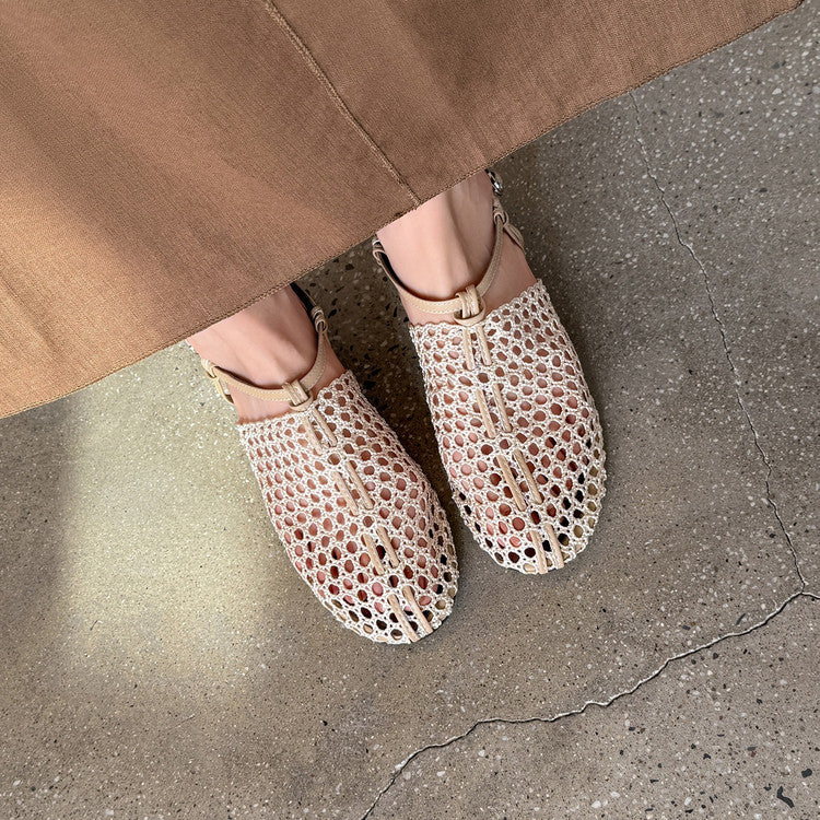 Karin Luna In Stock Spot Goods  Resort Style Series~Casual woven closed-toe flat sandals