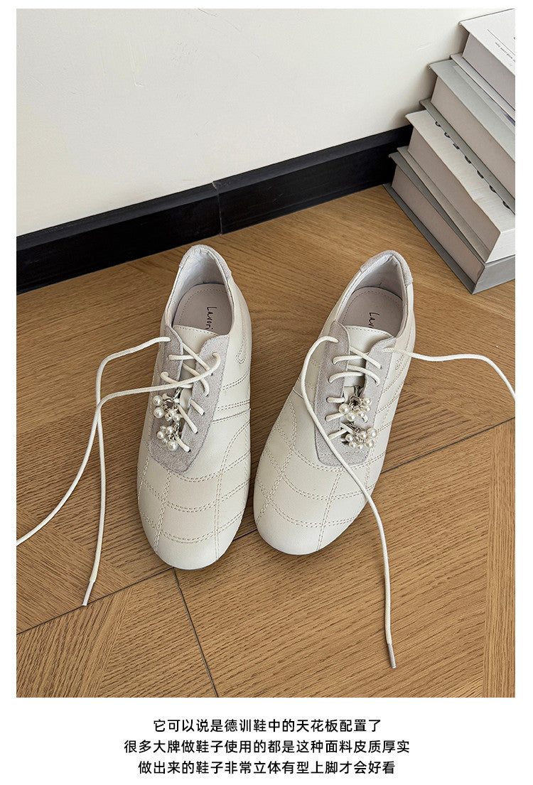 Karin Luna Casual Shoes Series~  In stock Xiaohongshu Hot-Selling Lace-Up Thick-Soled Deep Mouth Single Shoes