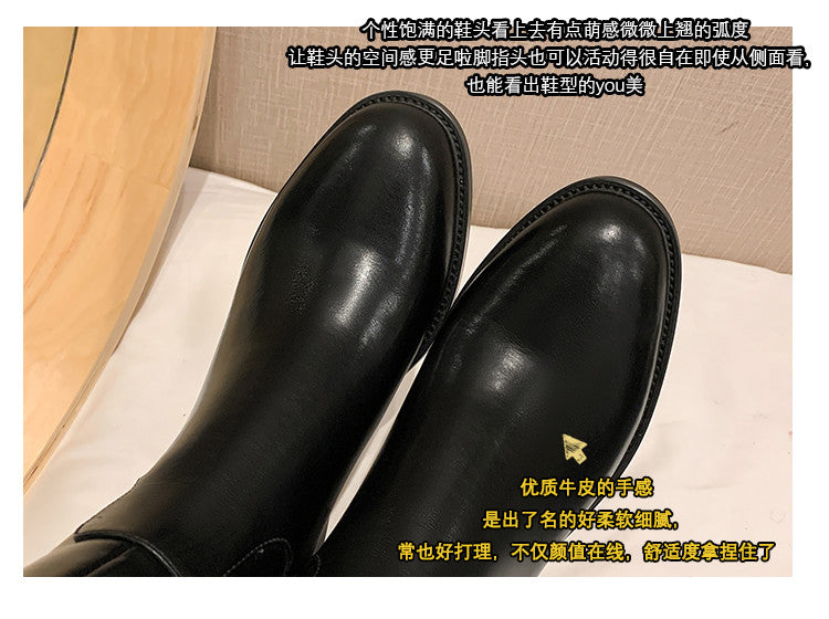 Karin Luna In Stock Classic Style Now Round Toe Flat Bottom Casual Slimming Knight Boots