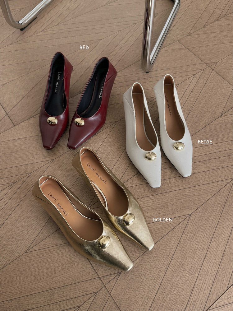 Karin Luna In Stock In Stock ~Basic Versatile French Style Small Square Toe Shallow Mouth Single Shoes