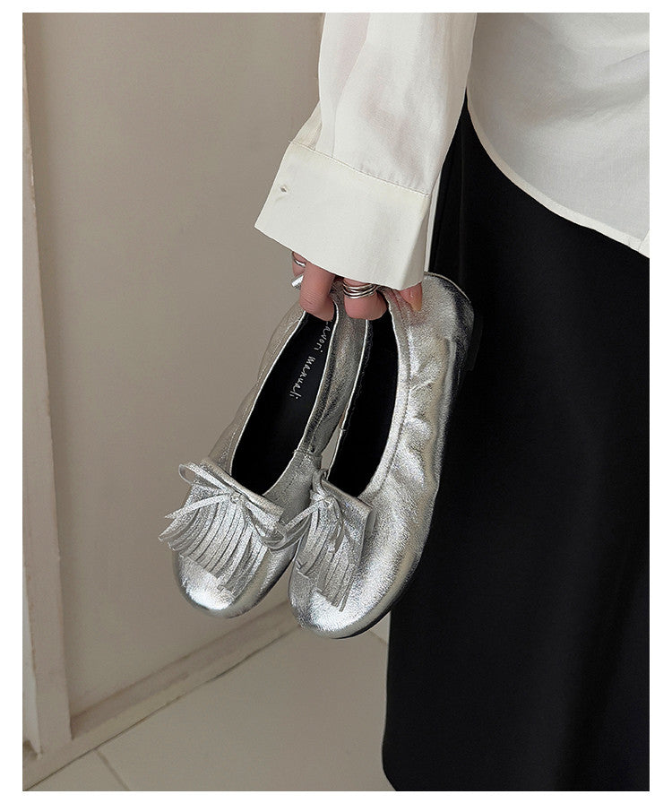 Karin Luna In Stock Spot Goods   Tassel Round Toe Hidden Wedge Mary Jane Shoes