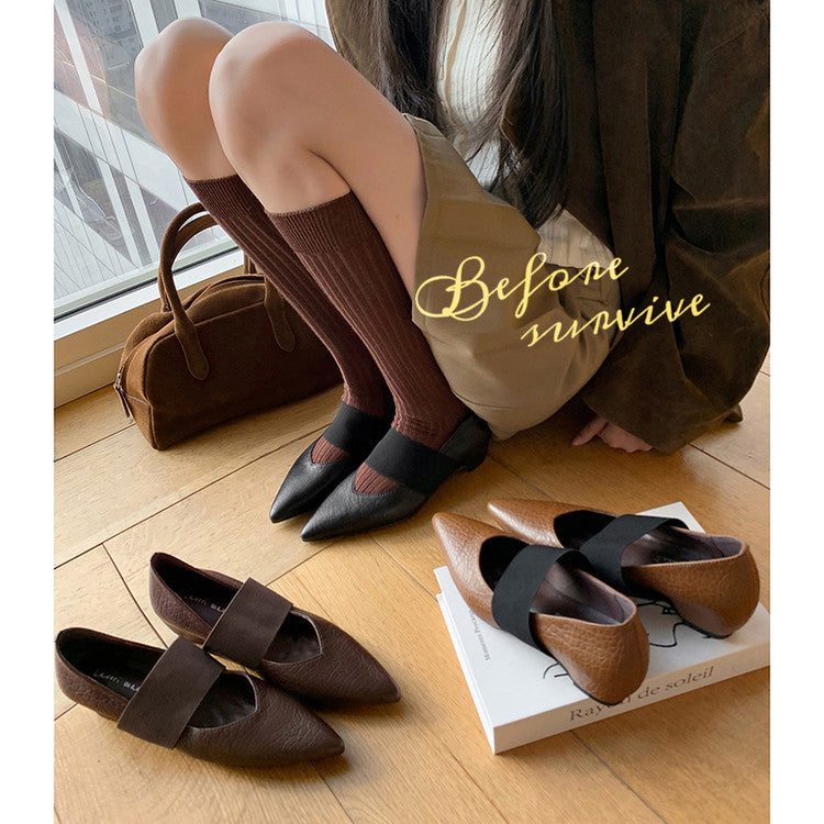 Karin Luna  Popular Pointed Toe Hidden Heel Strap Single Shoes