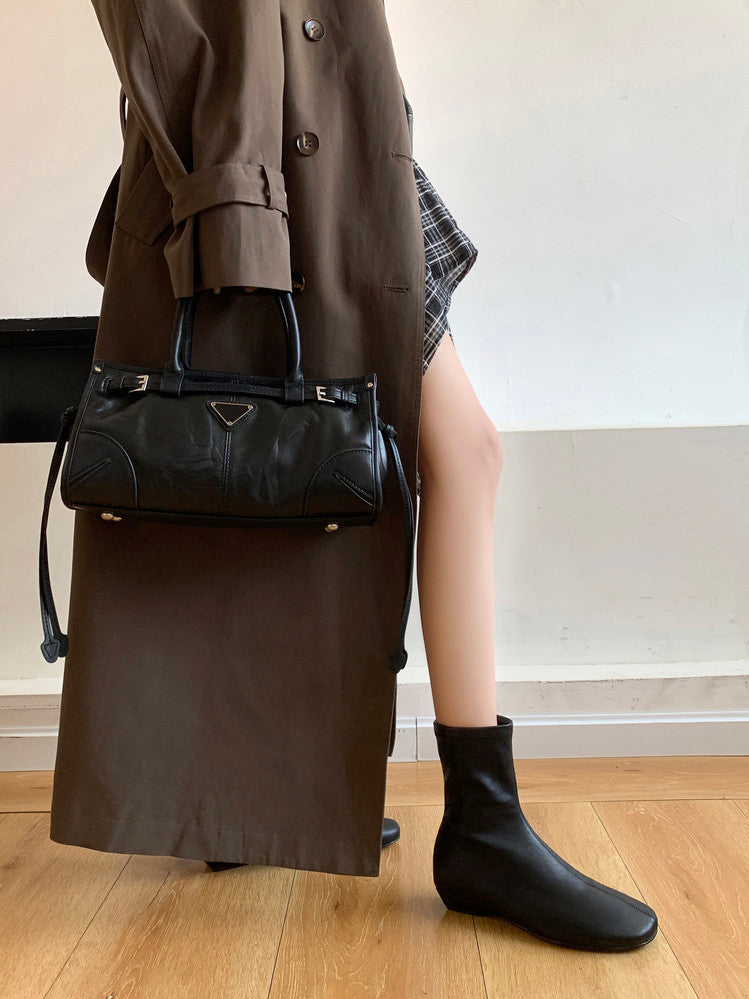 Karin Luna In Stock Spot Goods Round Toe Basic Stretch Slim Short Boots