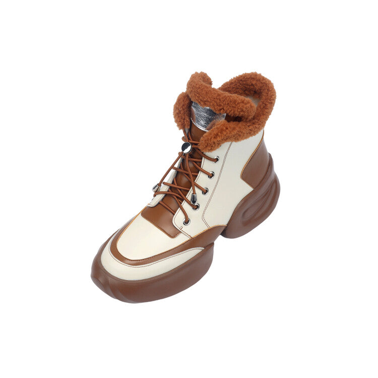 Karin Luna In Stock  Spot Goods  Hot-selling Sports Thick Sole Thickened Fur Snow Boots Full cowhide