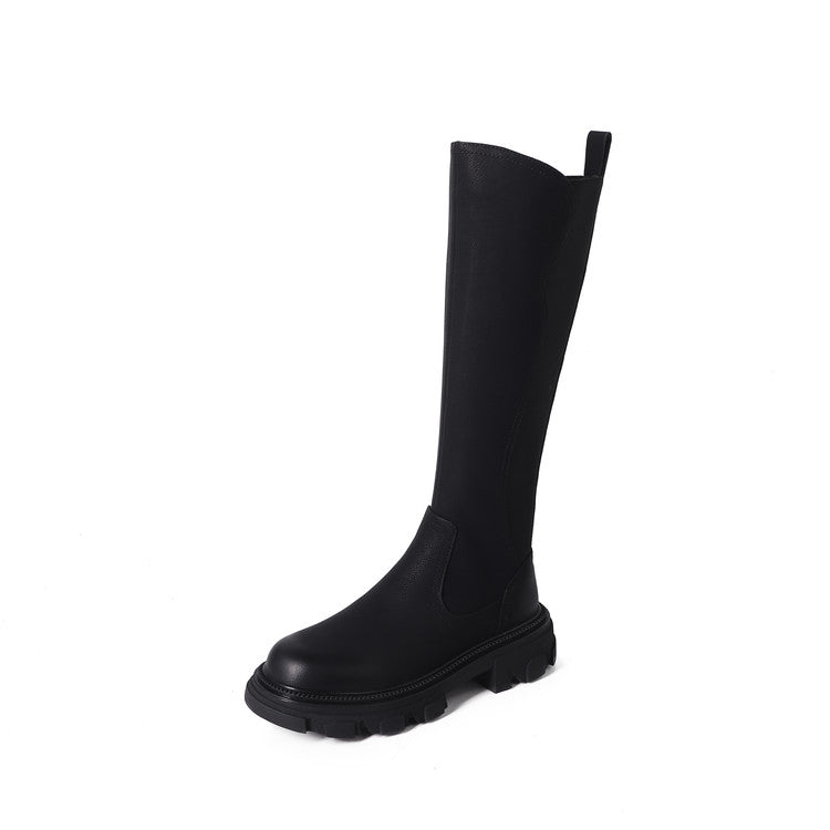 Karin Luna In Stock Versatile Irregular Stretch Fabric Long Boots