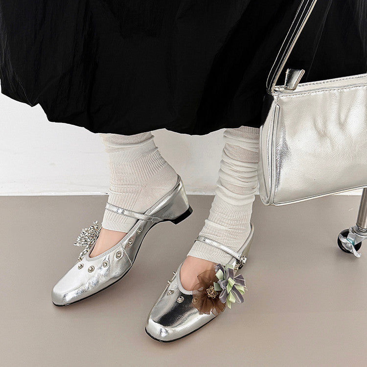 Karin Luna In Stock Spot Goods  Full-grain leather inside and out  Ultra Exquisite Round Toe Hidden Heel Closed-Toe Slippers