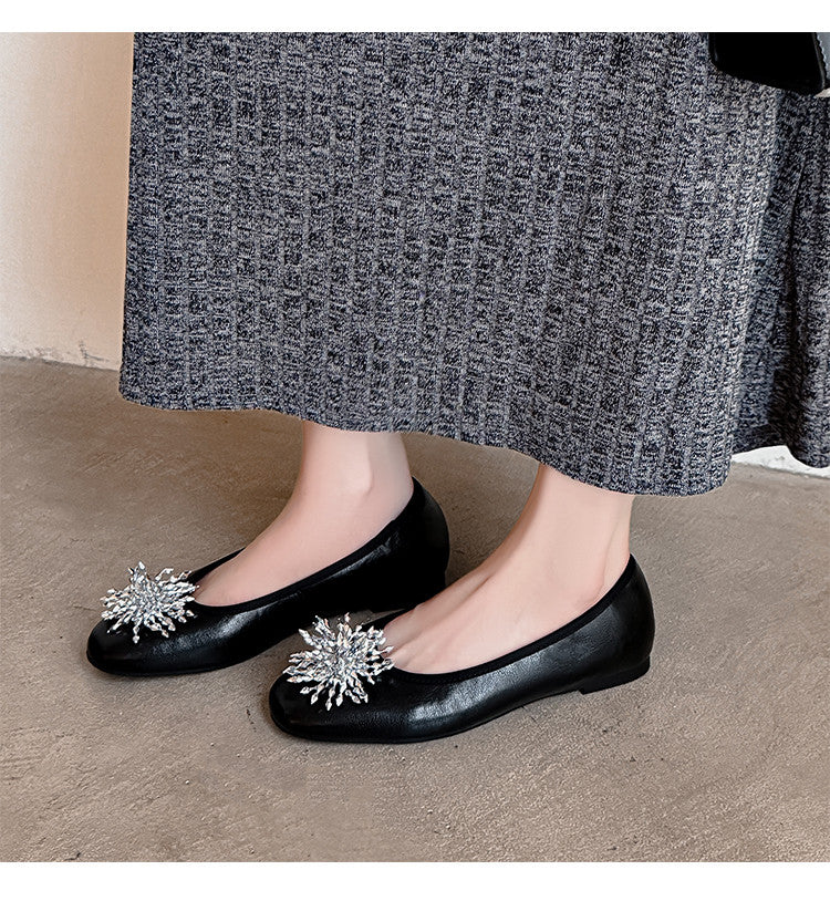 Karin Luna Full Leather Inside and Out~Gorgeous Fireworks Flat Granny Shoes