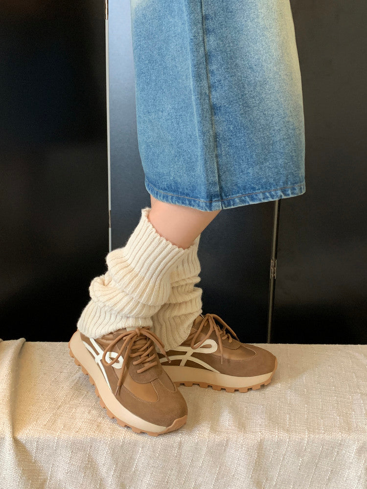 Karin Luna Casual Shoes Series~  In Stock Hot-Selling Versatile Lace-Up Thick-Soled Deep Mouth Single Shoes