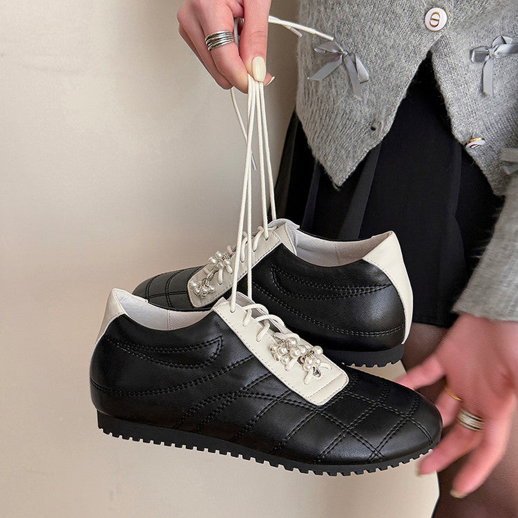 Karin Luna Casual Shoes Series~  In stock Xiaohongshu Hot-Selling Lace-Up Thick-Soled Deep Mouth Single Shoes