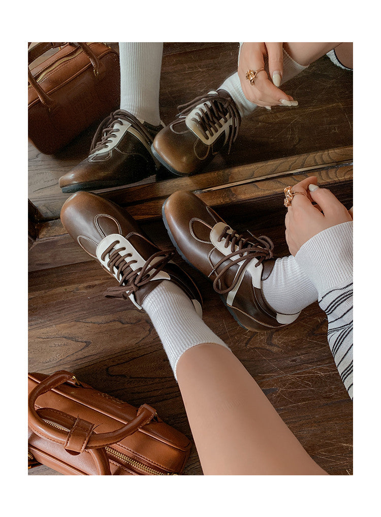 Karin Luna Casual Shoes Series~ Spot Goods Spot Goods Hot-selling Lace-up Hidden Heel Deep Mouth Single Shoes