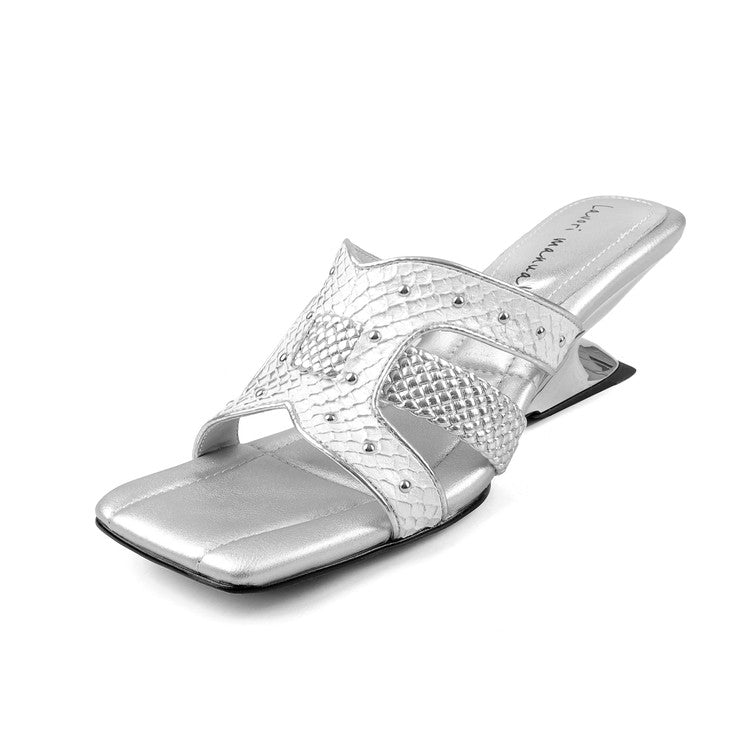 Karin Luna Fish Skin Series~ Hot-selling Square-Toe Slippers with Built-in Traffic