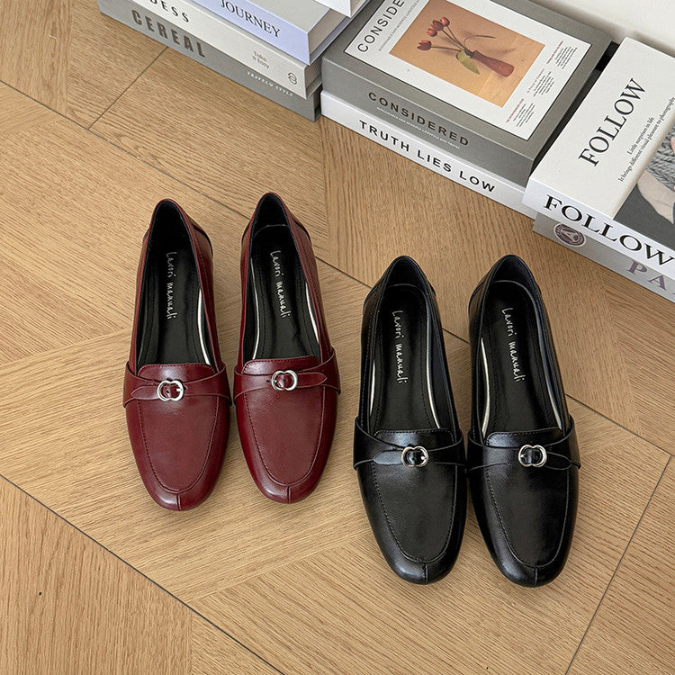 Karin Luna In Stock Spot Goods Basic Versatile British Style Single Shoes