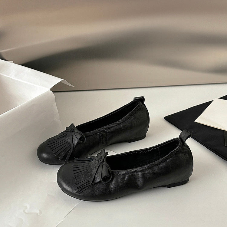 Karin Luna In Stock Spot Goods   Tassel Round Toe Hidden Wedge Mary Jane Shoes