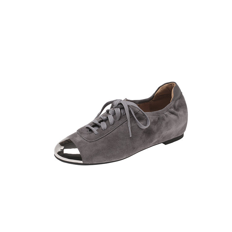 Karin Luna In Stock In Stock  High-end Metal Toe Lace-up Flats