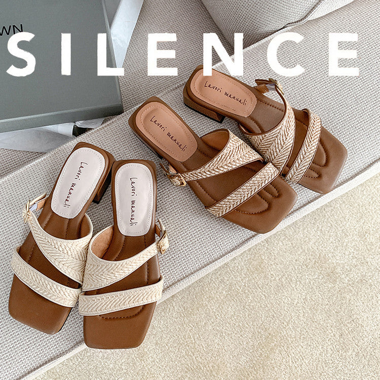 Karin Luna In Stock Spot Goods Resort Style Woven Flat Sandals