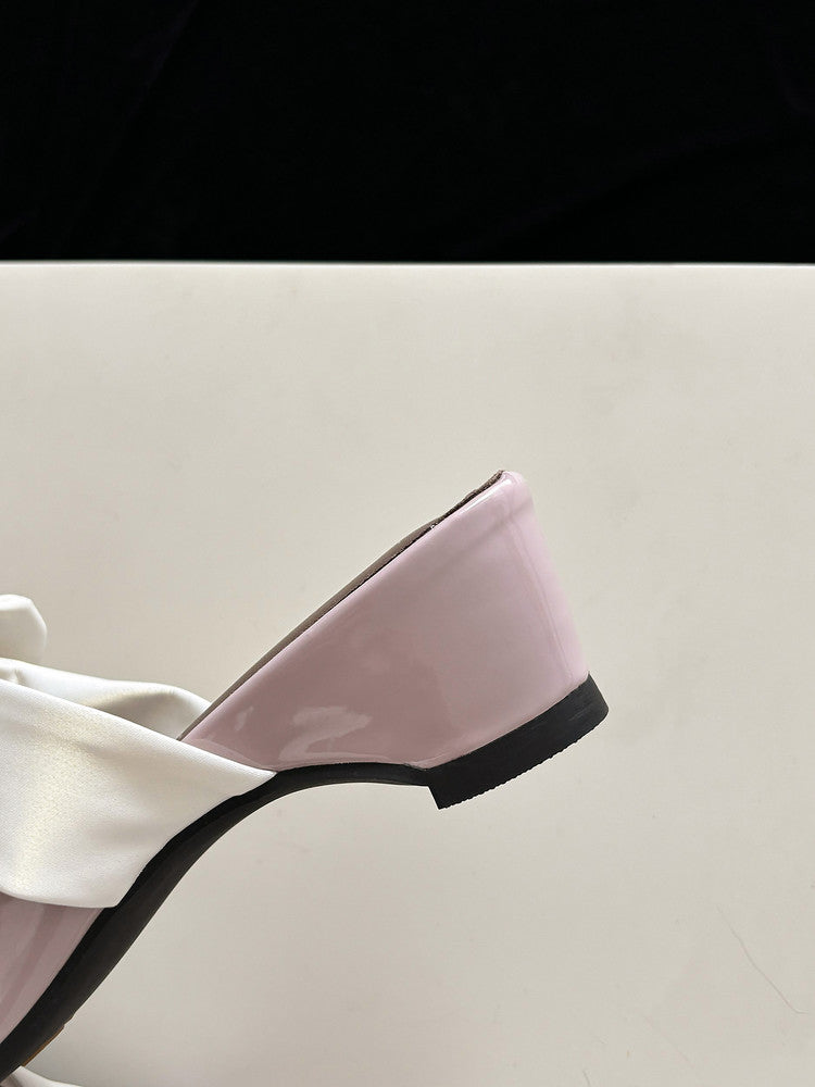 Karin Luna In Stock In Stock  Fluffy feel Bowknot Closed-Toe Slippers