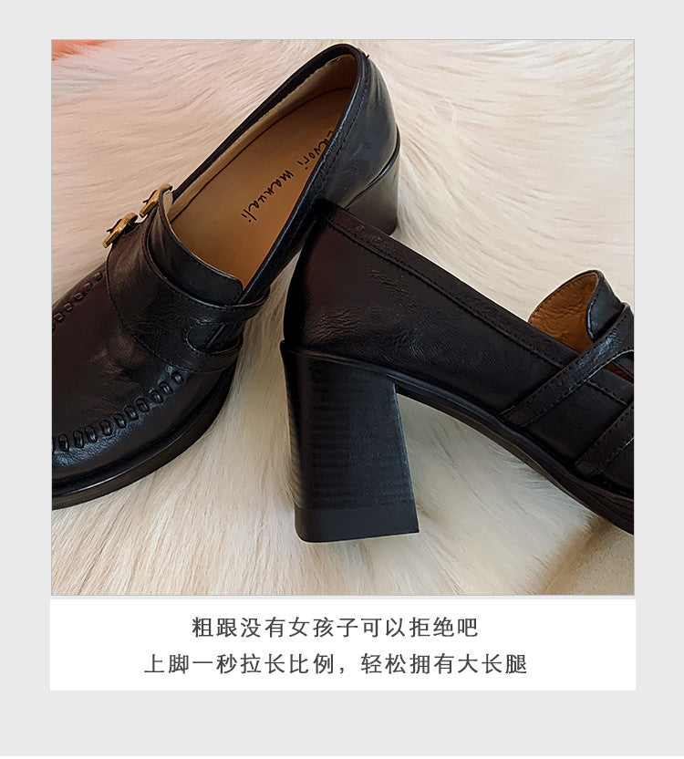 Karin Luna Bestseller Hot-Selling Derivative Edition Self-contained Strap Buckle Casual Loafers
