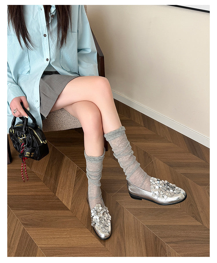 Karin Luna Casual Shoes Series~  Spot Goods In Stock Floral British Style Deep Mouth Single Shoes