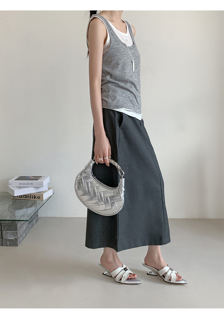 Karin Luna Fish Skin Series~Minimalist Pointed Toe Hot-Selling Unique Heel Slippers