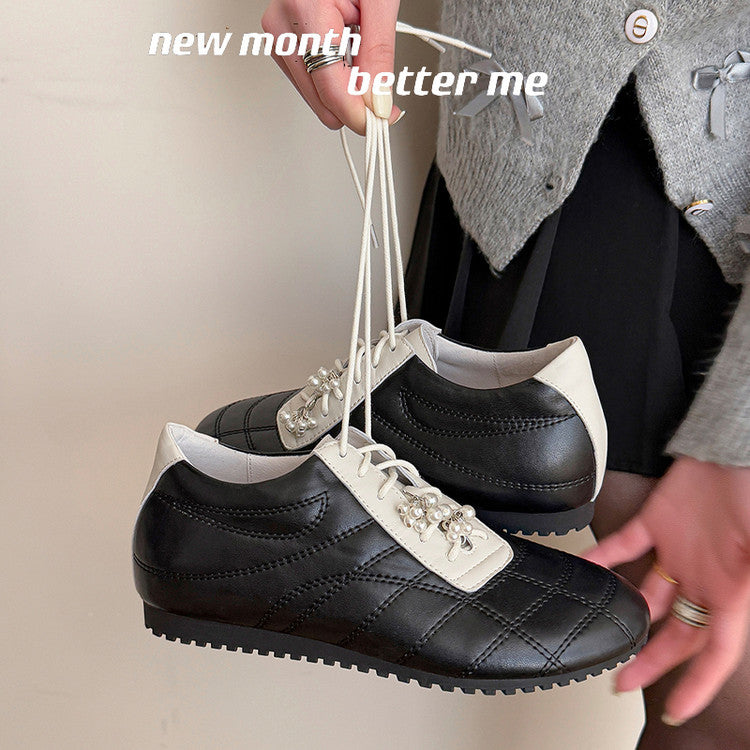 Karin Luna Casual Shoes Series~  In stock Xiaohongshu Hot-Selling Lace-Up Thick-Soled Deep Mouth Single Shoes