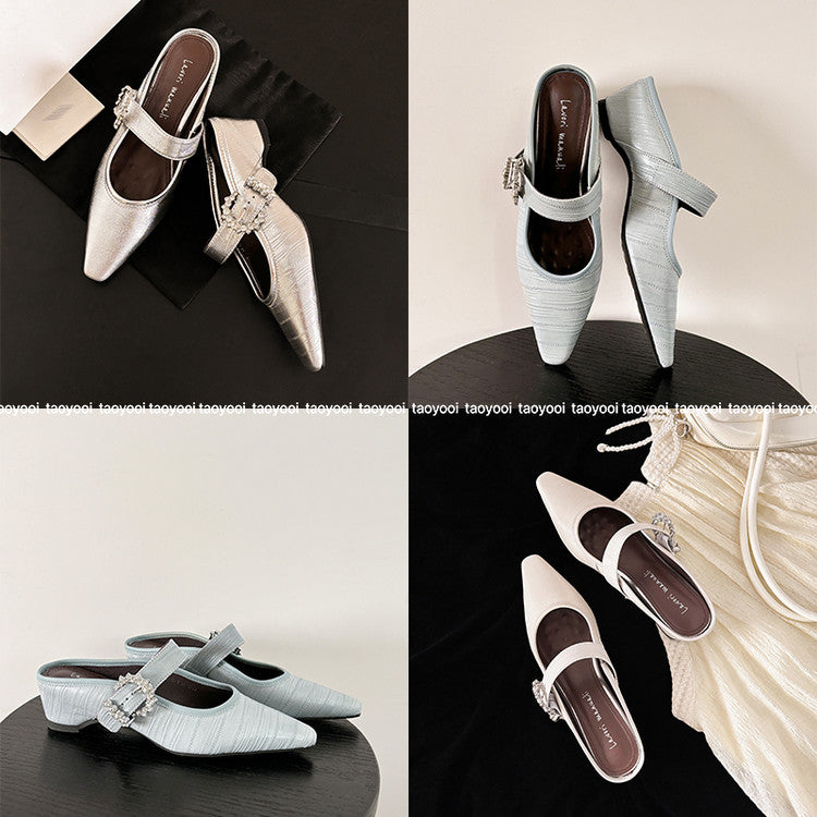 Karin Luna In Stock Spot Goods Full Layer Rhinestone Exquisite Closed-Toe Slippers