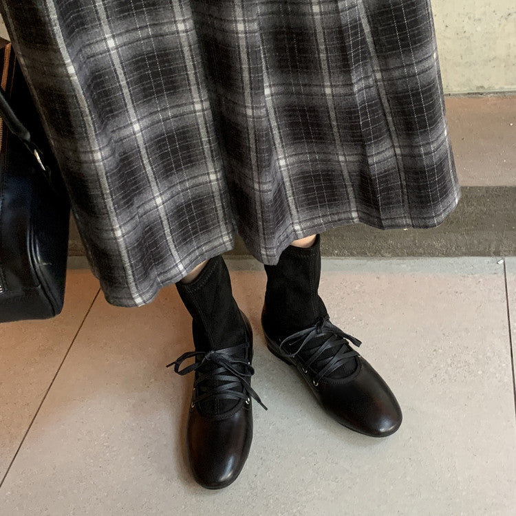 Karin Luna Round Toe Internal Height Increase Lace-up Ankle Boots