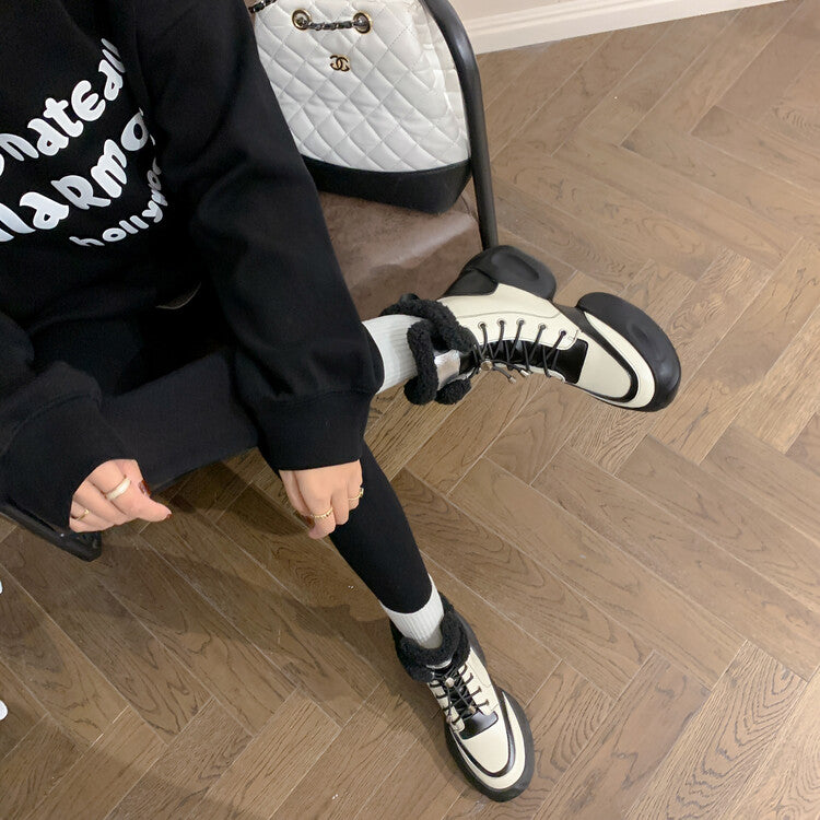 Karin Luna In Stock  Spot Goods  Hot-selling Sports Thick Sole Thickened Fur Snow Boots Full cowhide