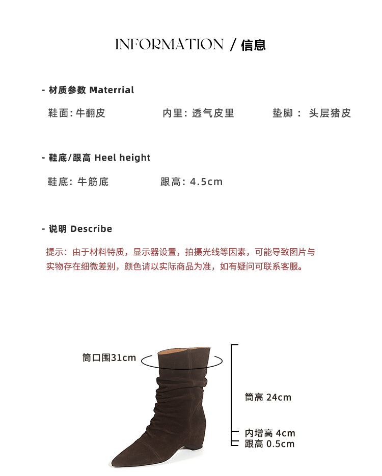 Karin Luna Data Hot Item Pointed Toe Slouchy Matte Western Ankle Boots