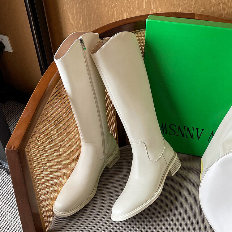 Karin Luna In Stock  Cowhide Niche Versatile Style Knight Boots