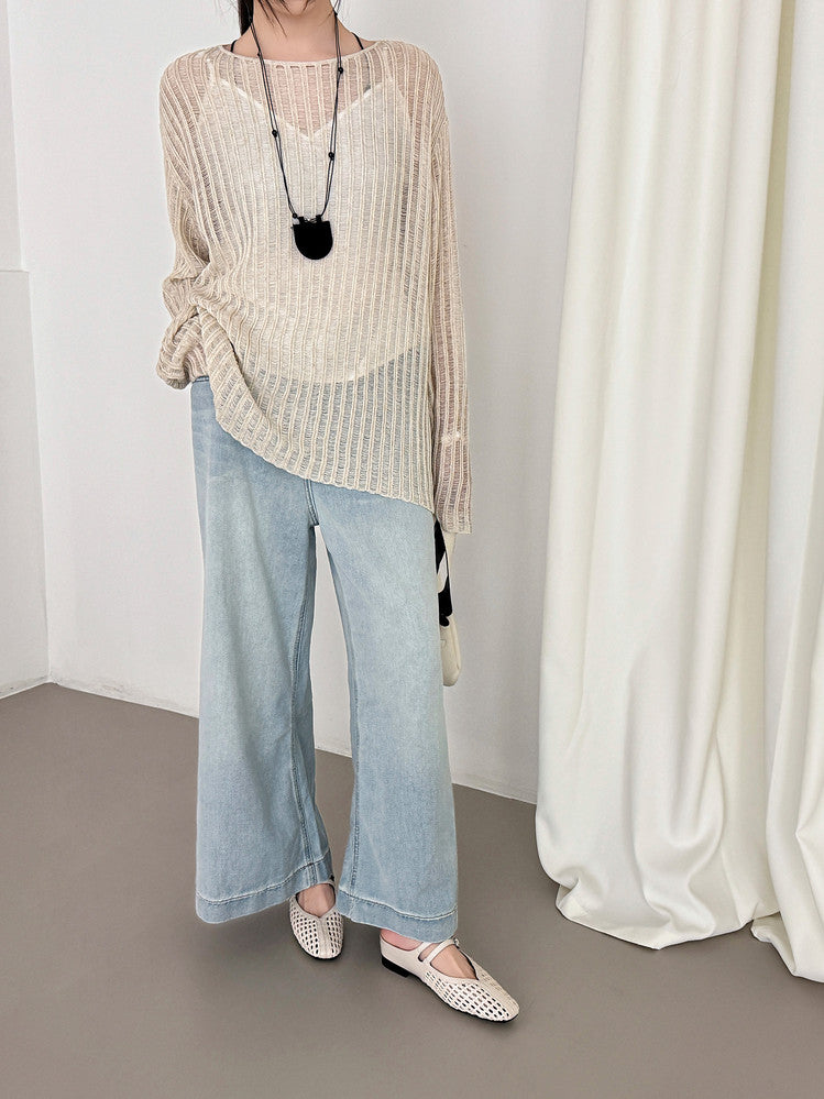 Karin Luna In Stock Spot Goods Hollow Woven One-Strap Closed-Toe Slippers