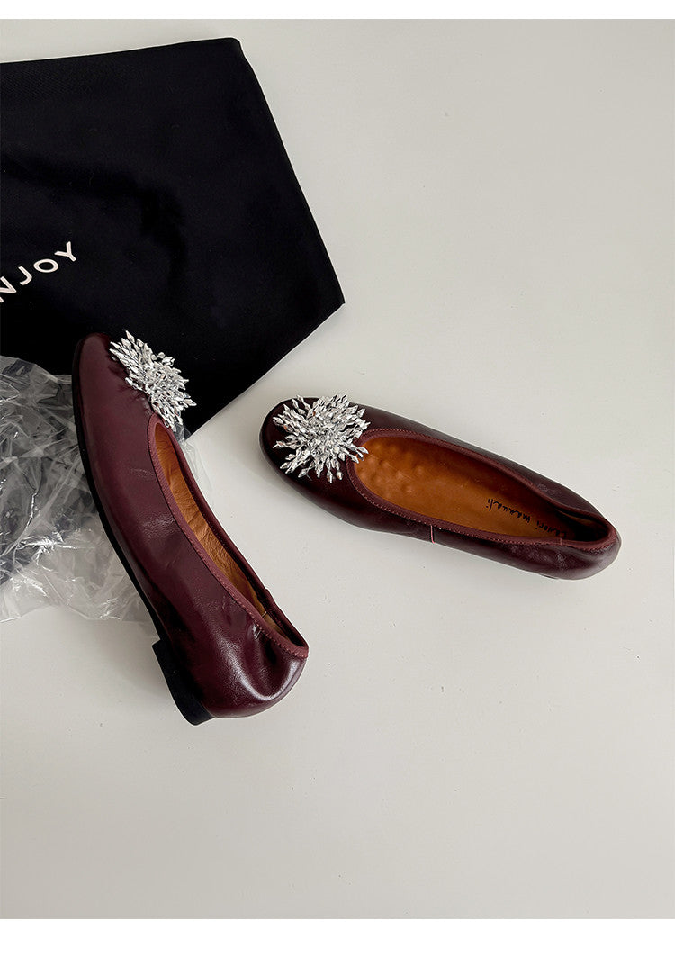 Karin Luna Full Leather Inside and Out~Gorgeous Fireworks Flat Granny Shoes