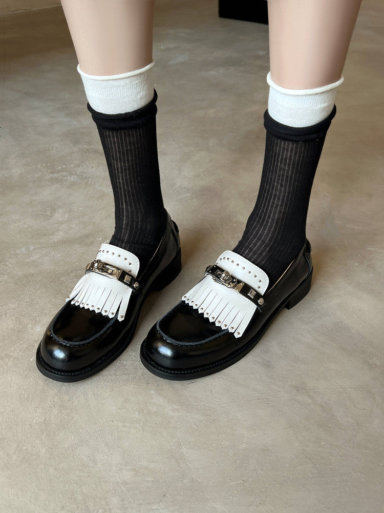 Karin Luna Casual Shoes Series~ Spot Goods Spot Goods Hot-selling Tassel Element Small Gold Buckle Single Shoes