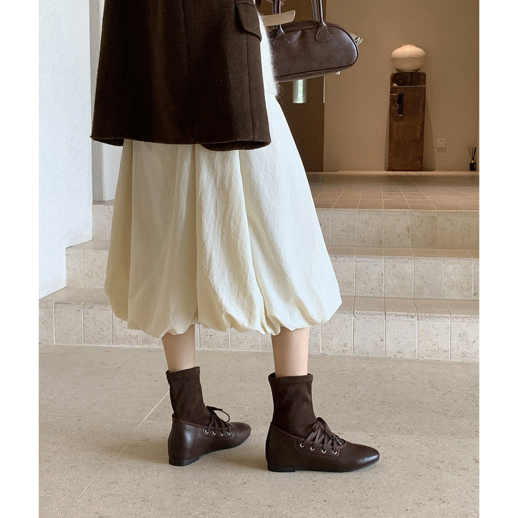 Karin Luna Round Toe Internal Height Increase Lace-up Ankle Boots