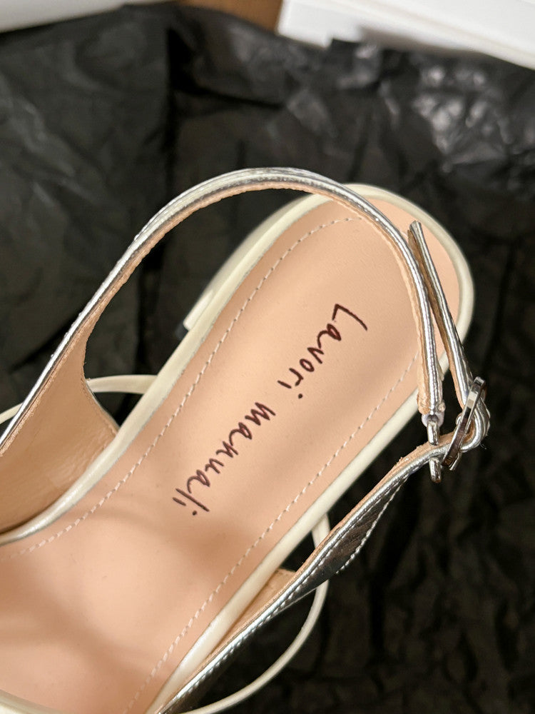 Karin Luna In Stock Spot Goods Square Toe Double Bow Thick Heel Sandals