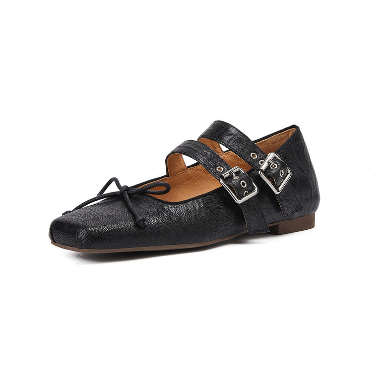 Karin Luna Future Sense silver~Spot Goods Spot Goods Hot-selling Bowknot Retro Belt Buckle Ballet Mary Jane Shoes